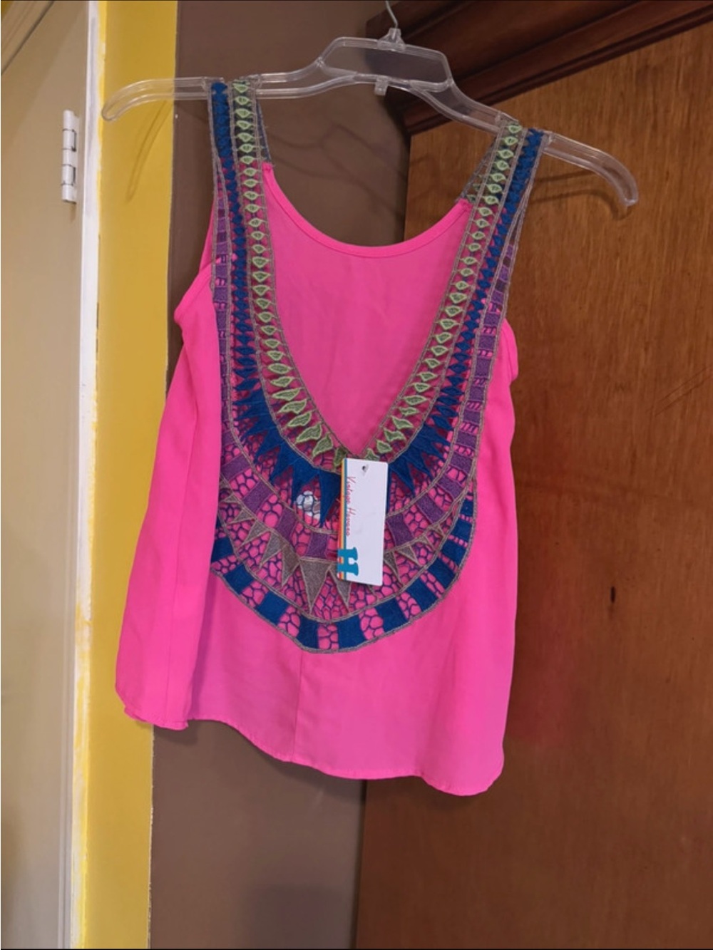New Vintage Havana Hot Pink Sleeveless Top size medium